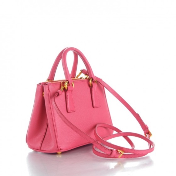 PRADA  Saffiano Mini Galleria Double Zip Tote Peonia - Picture 2 of 7
